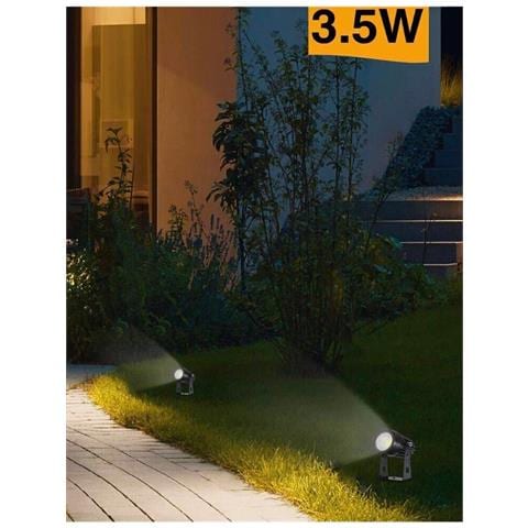 Faretto Led Luce Naturale Cob 3.5 W Proiettore Da Giardino Staffa A Parete - Foto 1
