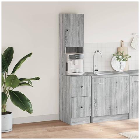 Mobile Da Cucina Grigio Sonoma 35x50x180cm In Legno Multistrato - Foto 3