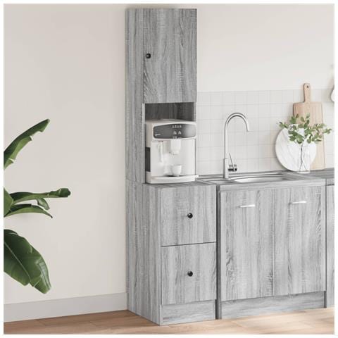 Mobile Da Cucina Grigio Sonoma 35x50x180cm In Legno Multistrato - Foto 1
