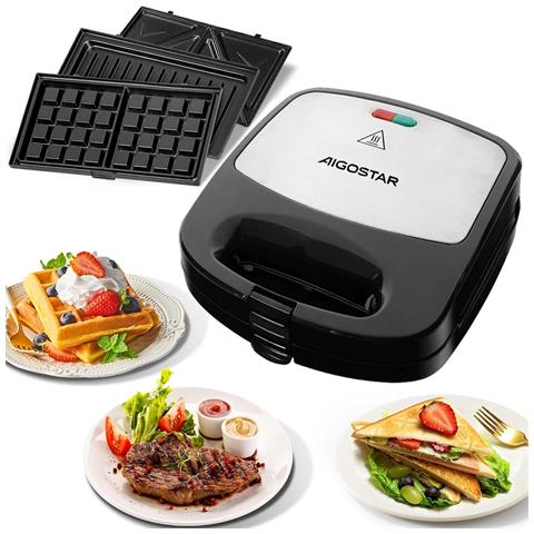 Rubik Piastra Sandwich 3 In 1 800w | Waffle, Toast | Antiaderente - Foto 1
