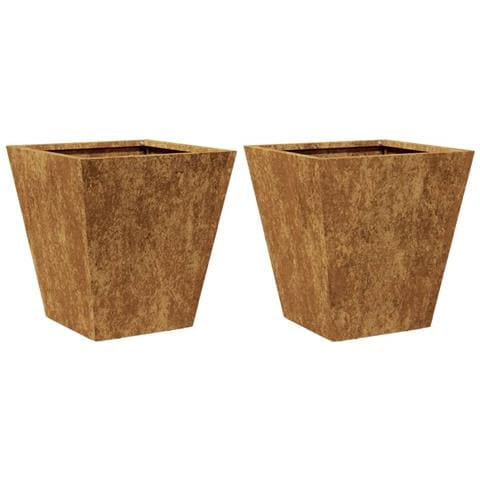 Fioriere da Giardino 2 pz 30x30x30 in Acciaio Corten - Foto 1