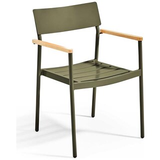 Sedia Da Giardino Oviala Palavas In Acciaio Verde Cactus 55x55x83 Cm - Impilabile E Resistente Alle Intemperie