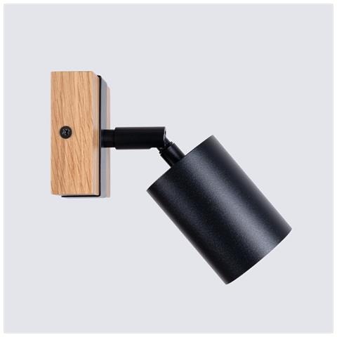 Sollux Lighting Lampada Da Parete Fager 1 Nero Sl.1343 - Scandinavo Lampade Da Parete Nero/legno Naturale 13x8x17 Cm - Foto 8