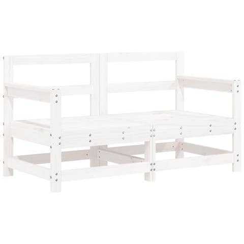 Set Salotto da Giardino 6 pz Bianco in Legno Massello di Pino - Foto 9
