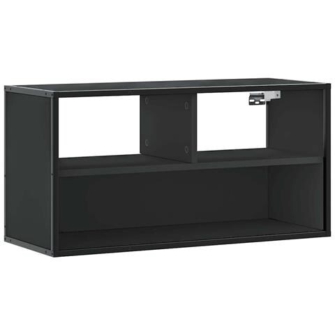 Mobile Tv Nero 80x31x39,5 Cm In Truciolato E Metallo - Foto 2