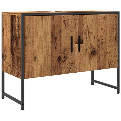 Mobile Da Bagno Legno Antico 80x33x60 Cm In Truciolato - Foto 2