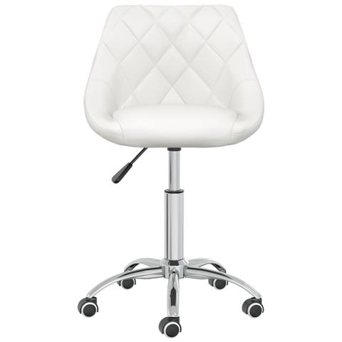 Sedie Da Pranzo Girevoli 4 Pz Bianche In Similpelle - Foto 1