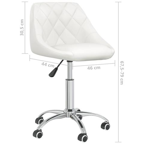 Sedie Da Pranzo Girevoli 4 Pz Bianche In Similpelle - Foto 8