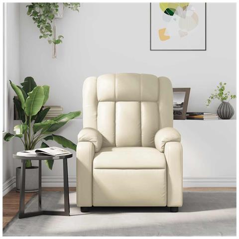 Lusso Casadino -  Poltrona Da Massaggiante Reclinabile Crema Similpelle - Foto 2