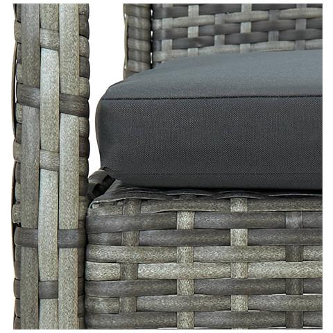 Lusso Casadino -  Set Divani Da Giardino 4 Pz Con Cuscini In Polyrattan Grigio - Foto 8