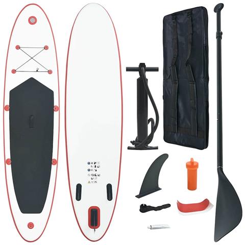 Lusso Casadino -  Set Tavola Da Sup E Surf Gonfiabile Rosso E Bianco - Foto 2