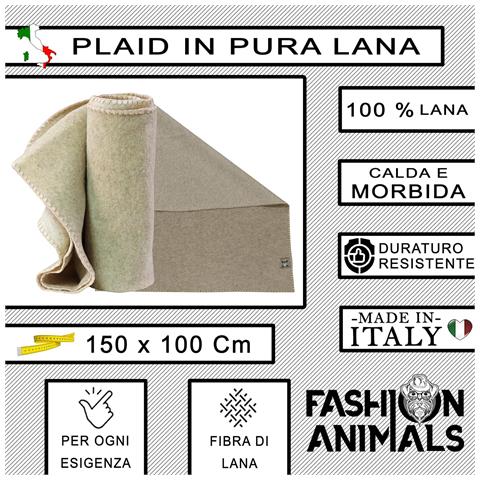 Plaid Per Cani E Gatti - 100% Lana - Coperta Morbida E Lavabile 150x100 Cm - Elegante E Resistente - Made In Italy (crema) - Foto 2