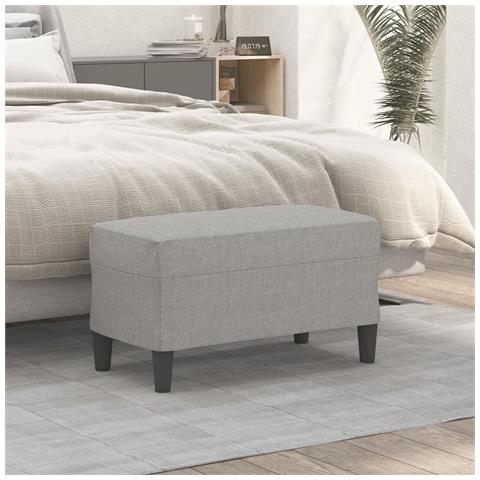 Panca Grigio chiaro 70x35x41 cm in Tessuto - Foto 2