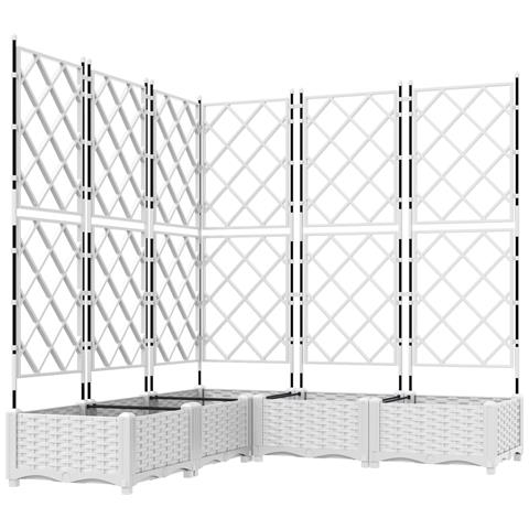 Fioriera da Giardino con Trellis 5 pcs Bianca 120x120x125.5 cm - Foto 1