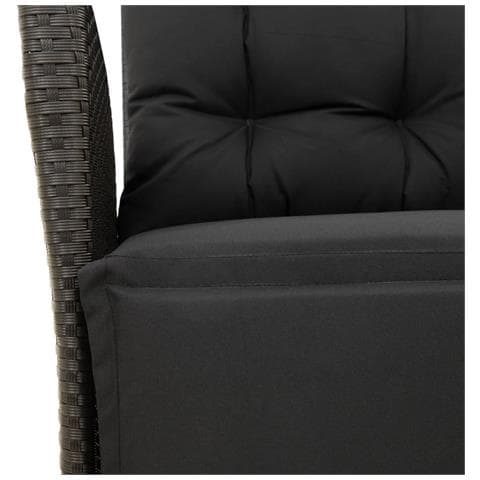 Sedia Reclinabile da Giardino con Poggiapiedi Nera Polyrattan - Foto 9