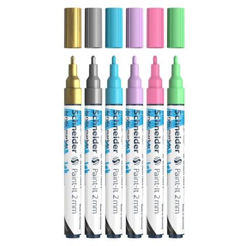 Paint-It evidenziatore 6 pz Tipo di punta Oro, Azzurro, Verde chiaro, Rosa chiaro, Viola, Argento - Foto 1
