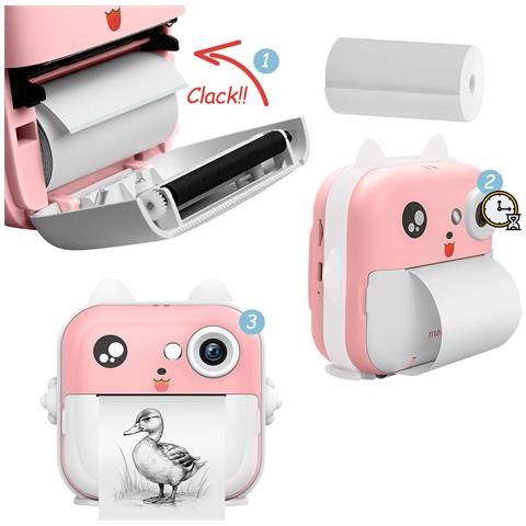 5 Rotoli Da 3 M Di Carta Termica Per Stampante Fotografica Per Bambini, Bianco - Foto 5