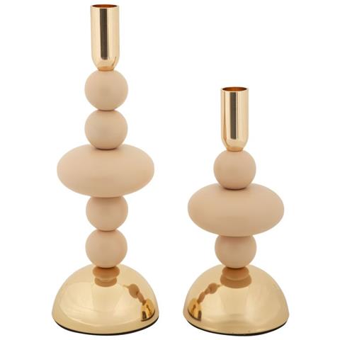 Portacandela Mf926 - Oro - Acciaio - 10x10x30 Cm - Foto 1