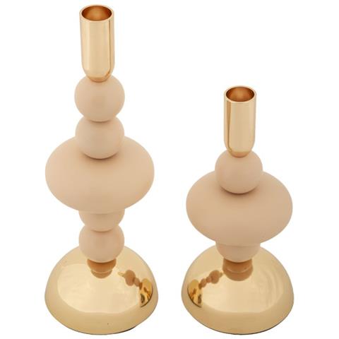 Portacandela Mf926 - Oro - Acciaio - 10x10x30 Cm - Foto 2