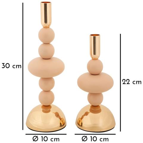 Portacandela Mf926 - Oro - Acciaio - 10x10x30 Cm - Foto 5