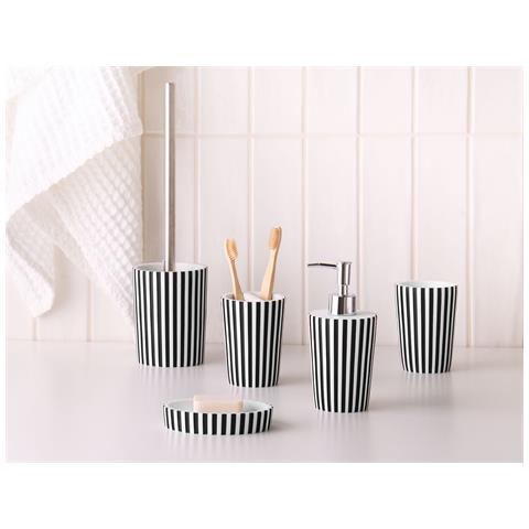 Set Da 5 Accessori Per Il Bagno Lircay Nero /bianco - Foto 1
