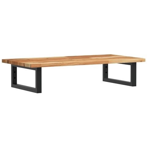 Ripiano a Parete per Lavabo in Acciaio e Massello di Acacia - Foto 1