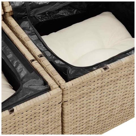 Set Divano da Giardino 8 pcs Beige e Crema 80 x 80 x 71 cm - Foto 9