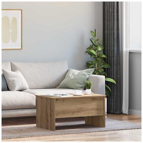 Tavolino da salotto rovere artigianale 80 x 50,5 x 42,5 cm - Foto 2