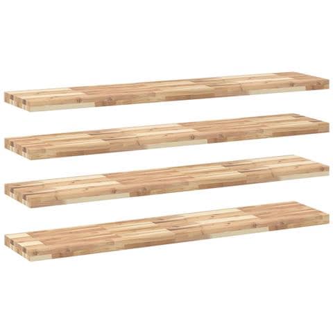 Mensole da Parete 4 pz 140x30x4 cm Legno Acacia Non Trattato - Foto 1