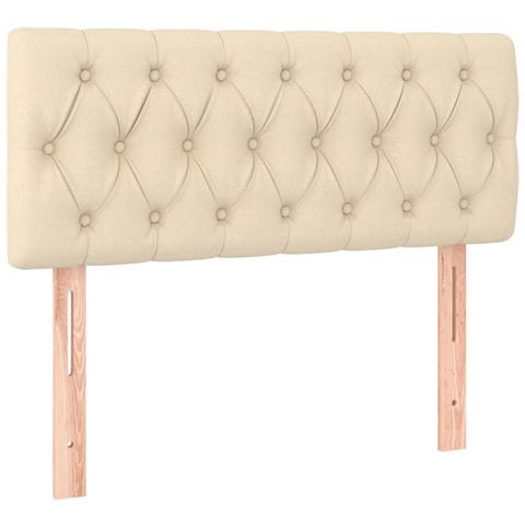 Letto a Molle con Materasso e LED Crema 120x190 cm in Tessuto - Foto 9