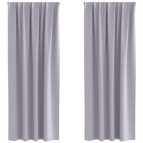 Tende con tende 2 pcs Grigio Metallico Poliestere - Foto 1