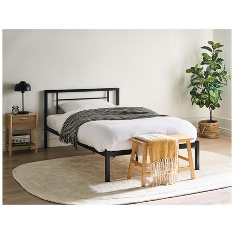 Letto Metallo Cusset 120 X 200 Cm Nero - Foto 1