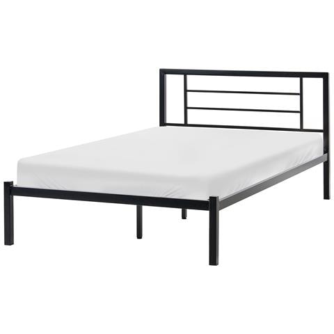 Letto Metallo Cusset 120 X 200 Cm Nero - Foto 2
