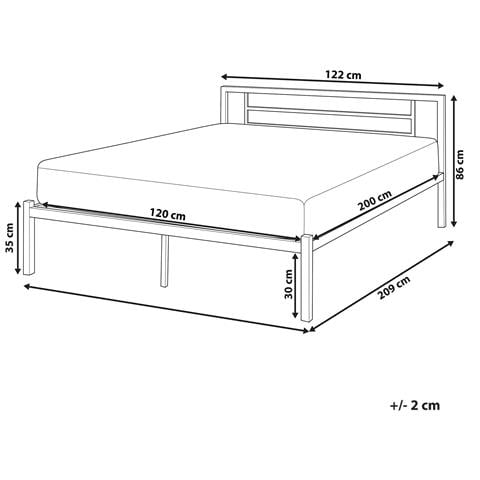 Letto Metallo Cusset 120 X 200 Cm Nero - Foto 8