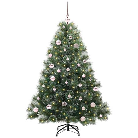 Albero di Natale artificiale con 150 LED Verde 150 cm PE e PVC - Foto 2