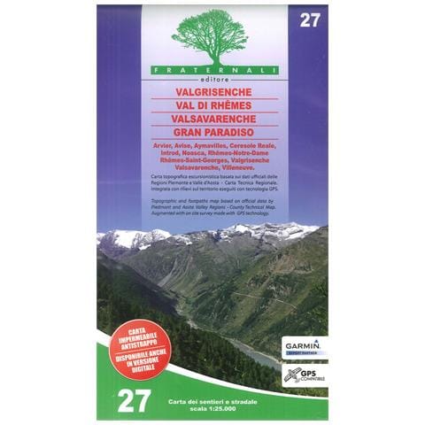 Carta n. 27. Valgrisenche, Val di Rhêmes, Valsavaranche, Gran Paradiso. 1:25.000 - Foto 1