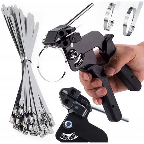 Set Di Pinze Per Fascette Fixtool Clampset 12 - Con Taglierina + 100 Fascette Inox | Larghezza Fino A 12 Mm | Uso In Officina E Motori - Foto 1