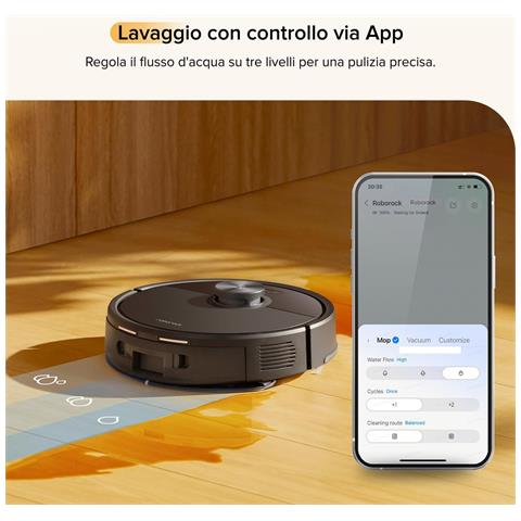 Q7 M5 Set Robot Aspirapolvere Lavapavimenti con Mappatura, 10.000 Pa, Anti-groviglio, Quantità d'acqua Regolabile per il Lavaggio, Auto Boost sui Tappeti, Controllo APP, Nero - Foto 2