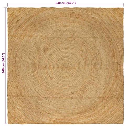 Tappeti per area Quadrato Marrone 240 x 240 cm Juta - Foto 8