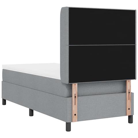 Letto a molle con materasso Grigio chiaro 90 x 190 cm Tessuto - Foto 9