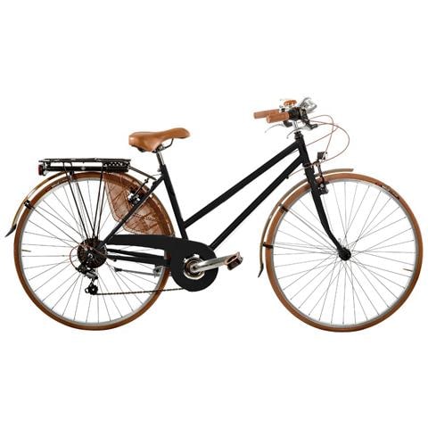 Bici Misura 28 City Bike Vintage Linea Sport Peugeot Bicicletta Da Donna Con Cambio 6v Completa Di Accessori Luci A Led - 44 Nero Opaco - Foto 1