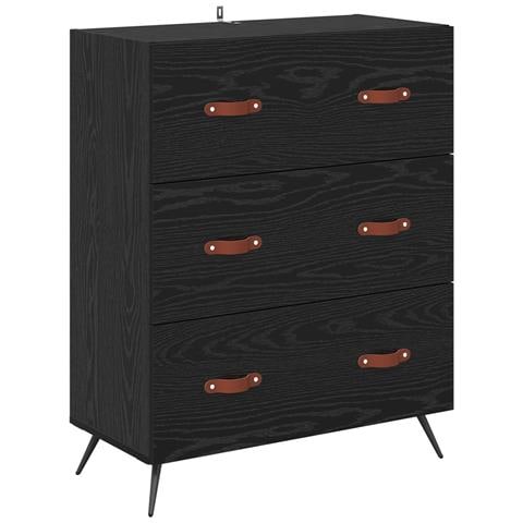 Cassettiera Rovere Nero 69,5 x 34 x 90 cm Legno ingegnerizzato - Foto 1