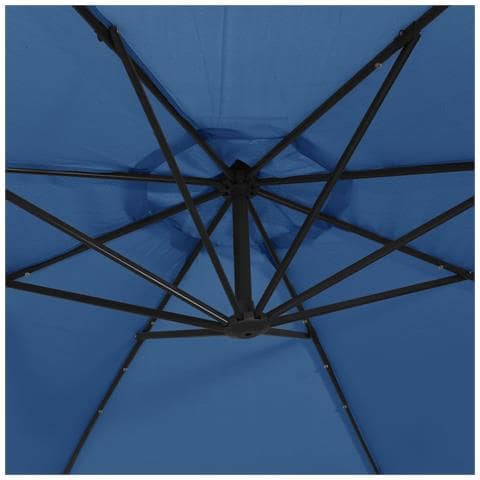 Ombrellone a Sbalzo con Palo e Luci a LED Azzurro 350 cm - Foto 9