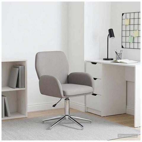 Sedia da scrivania girevole 54 x 58 x 90 cm Tortora Tessuto - Foto 2