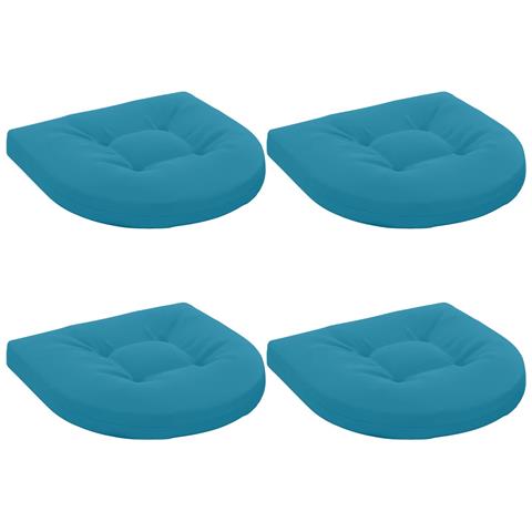 Cuscini per Sedia in 4 Pezzi 4 pz 100% Poliestere Azzurro - Foto 1