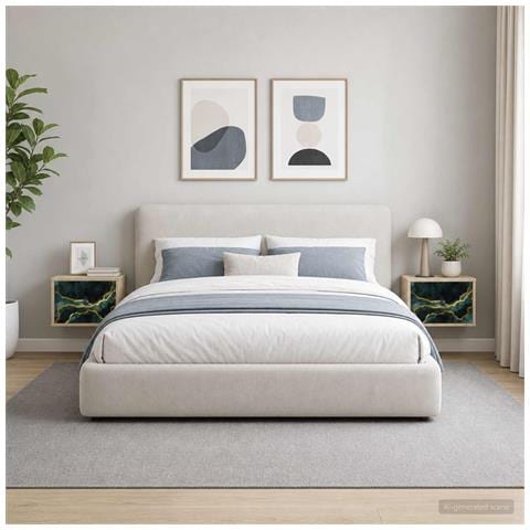 Mobiletto da comodino a parete WIJHE 2 pz Rovere Sonoma - Foto 2