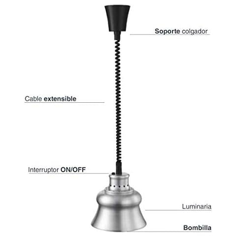 69266 - Lampada riscaldante a infrarossi, mantiene i piatti caldi, - Foto 2