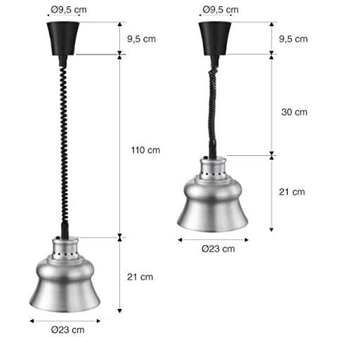69266 - Lampada riscaldante a infrarossi, mantiene i piatti caldi, - Foto 3