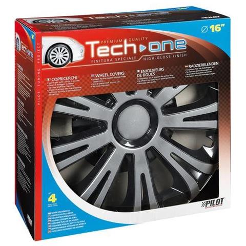 Copricerchi Auto Universali 16 Pollici Tech-one Avera Silver Black 31618 - Foto 2