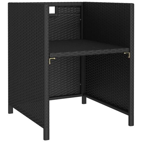 Set Da Pranzo Per Esterni 6 Pz Con Cuscini In Polyrattan Nero - Foto 2